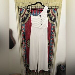 From Nordstrom, medium White one shoulder jumpsuit